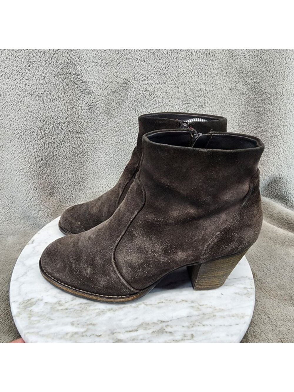 Paul Green Shoes Womens Size UK 4.5 US 7 Jax Brown Suede Ankle Boots *Read*